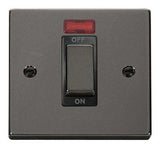Black Nickel 1 Gang Ingot Size 45A Switch With Neon - Black Trim - SE Home