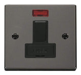 Black Nickel 13A Fused Connection Unit Switched With Neon - Black Trim - SE Home