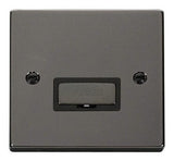 Black Nickel 13A Fused Ingot Connection Unit - Black Trim - SE Home