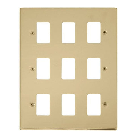 Gridpro 9 Gang Polished Brass Plate - SE Home