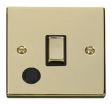 Polished Brass 1 Gang 20A Ingot DP Switch With Flex - Black Trim - SE Home