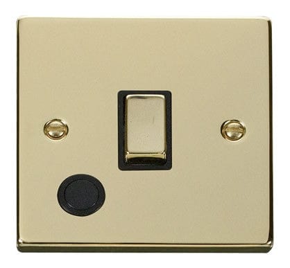 Polished Brass 1 Gang 20A Ingot DP Switch With Flex - Black Trim - SE Home