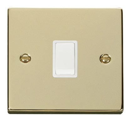 Polished Brass 1 Gang 20A DP Switch - White Trim - SE Home