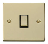 Polished Brass 1 Gang 20A Ingot DP Switch - Black Trim - SE Home