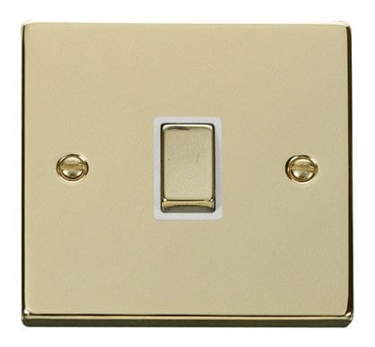 Polished Brass 1 Gang 20A Ingot DP Switch - White Trim - SE Home
