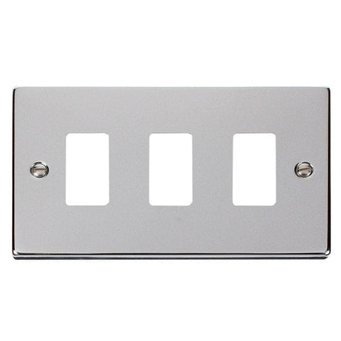 Gridpro 3 Gang Polished Chrome Plate - SE Home