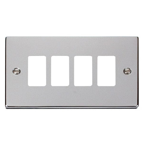 Gridpro 4 Gang Polished Chrome Plate - SE Home