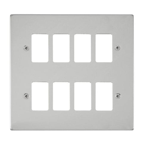 Gridpro 8 Gang Polished Chrome Plate - SE Home