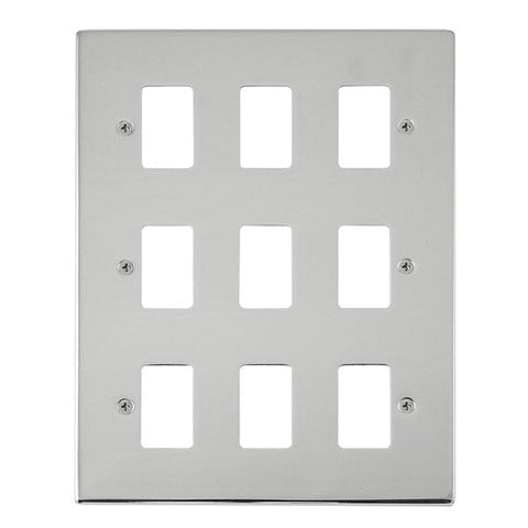 Gridpro 9 Gang Polished Chrome Plate - SE Home