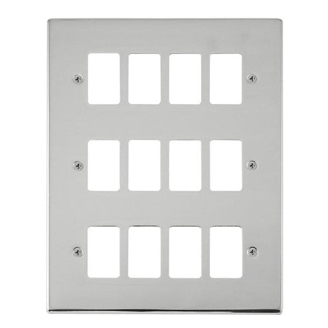 Gridpro 12 Gang Polished Chrome Plate - SE Home