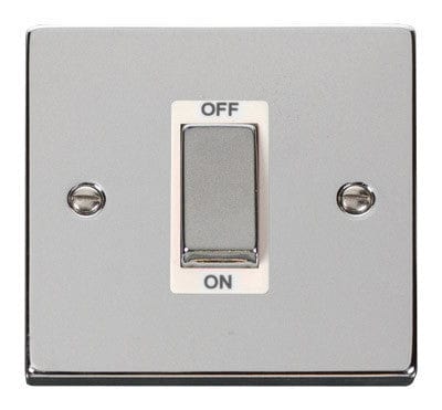 Polished Chrome 1 Gang Ingot Size 45A Switch - White Trim - SE Home