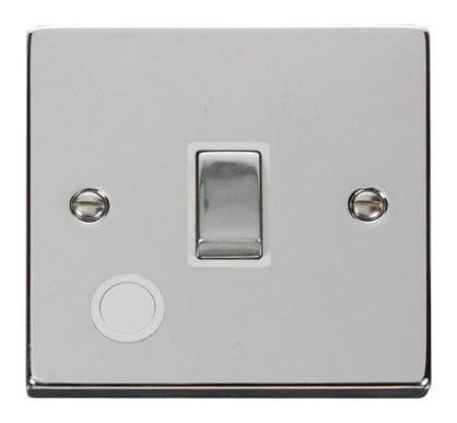 Polished Chrome 1 Gang 20A Ingot DP Switch With Flex - White Trim - SE Home