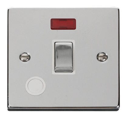 Polished Chrome 1 Gang 20A Ingot DP Switch With Flex With Neon - White Trim - SE Home