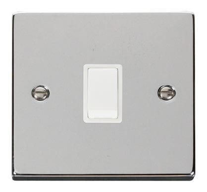 Polished Chrome 1 Gang 20A DP Switch - White Trim - SE Home