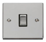 Polished Chrome 1 Gang 20A Ingot DP Switch - Black Trim - SE Home