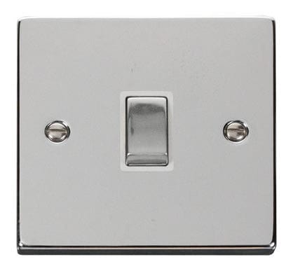 Polished Chrome 1 Gang 20A Ingot DP Switch - White Trim - SE Home