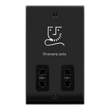 Matt Black Shaver Socket 115v/230v - Black Trim - SE Home