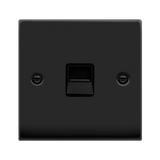 Matt Black Master Telephone Single Socket - Black Trim - SE Home