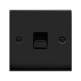 Matt Black - Black Inserts Matt Black Master Telephone Single Socket - Black Trim