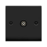 Matt Black - Black Inserts Matt Black Single Isolated Coaxial Socket - Black Trim