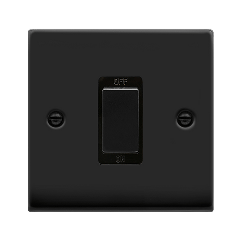 Matt Black 1 Gang Ingot Size 45A Switch - Black Trim - SE Home