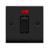 Matt Black 1 Gang Ingot Size 45A Switch With Neon - Black Trim - SE Home