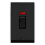 Matt Black 2 Gang Ingot Size 45A Switch With Neon - Black Trim - SE Home