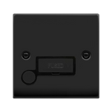 Matt Black 13A Fused Ingot Connection Unit With Flex - Black Trim - SE Home