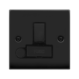 Matt Black 13A Fused Ingot Connection Unit Switched With Flex - Black Trim - SE Home