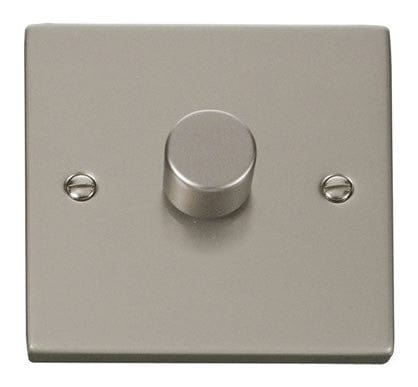 Pearl Nickel 1 Gang 2 Way LED 100W Trailing Edge Dimmer Light Switch - SE Home