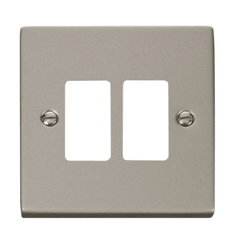 Gridpro 2 Gang Pearl Nickel Plate - SE Home