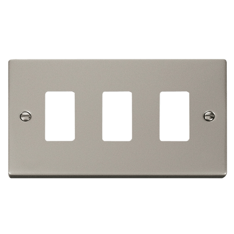 Gridpro 3 Gang Pearl Nickel Plate - SE Home