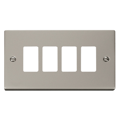 Gridpro 4 Gang Pearl Nickel Plate - SE Home