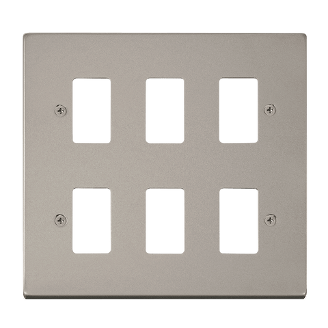 Gridpro 6 Gang Pearl Nickel Plate - SE Home