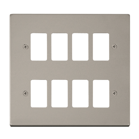 Gridpro 8 Gang Pearl Nickel Plate - SE Home