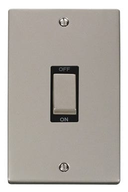 Pearl Nickel 2 Gang Ingot Size 45A Switch - Black Trim - SE Home