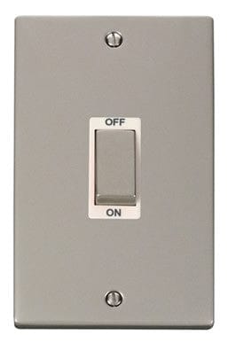 Pearl Nickel 2 Gang Ingot Size 45A Switch - White Trim - SE Home