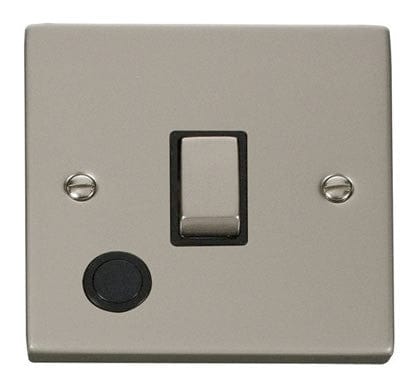 Pearl Nickel 1 Gang 20A Ingot DP Switch With Flex - Black Trim - SE Home