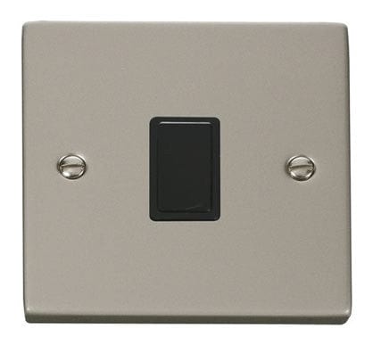Pearl Nickel 1 Gang 20A DP Switch - Black Trim - SE Home