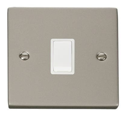 Pearl Nickel 1 Gang 20A DP Switch - White Trim - SE Home