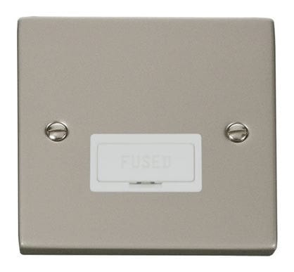 Pearl Nickel 13A Fused Connection Unit - White Trim - SE Home