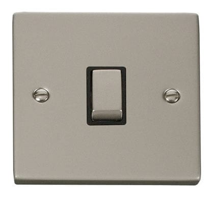 Pearl Nickel 1 Gang 20A Ingot DP Switch - Black Trim - SE Home