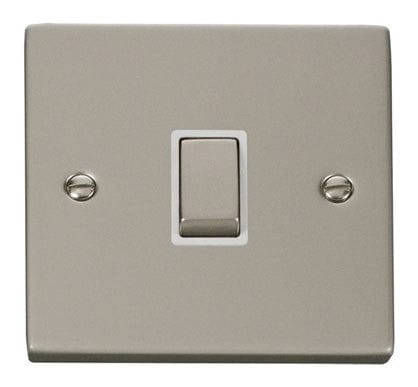 Pearl Nickel 1 Gang 20A Ingot DP Switch - White Trim - SE Home