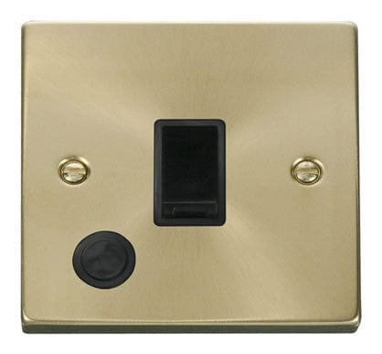 Satin Brass - Black Inserts Satin Brass 1 Gang 20A DP Switch With Flex - Black Trim