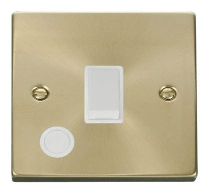 Satin Brass 1 Gang 20A DP Switch With Flex - White Trim - SE Home