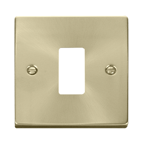 Satin Brass - Black Inserts Gridpro 1 Gang Satin Brass Plate