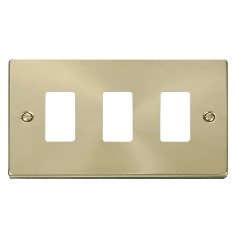 Gridpro 3 Gang Satin Brass Plate - SE Home