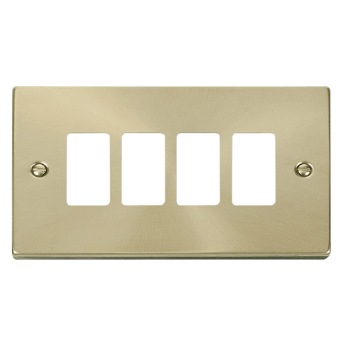 Gridpro 4 Gang Satin Brass Plate - SE Home