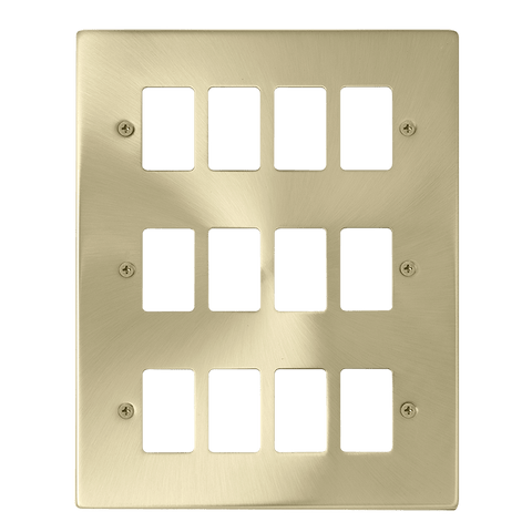 Gridpro 12 Gang Satin Brass Plate - SE Home