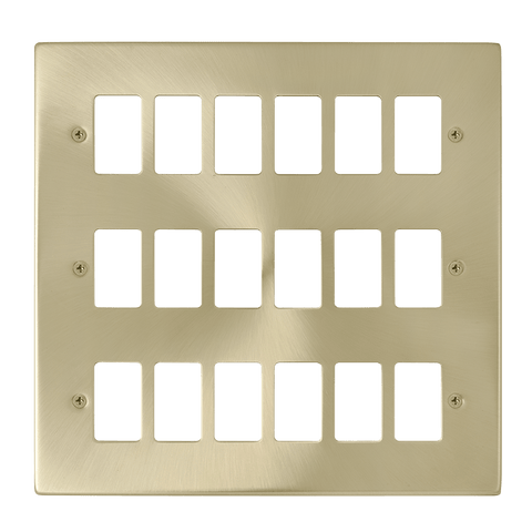 Gridpro 18 Gang Satin Brass Plate - SE Home